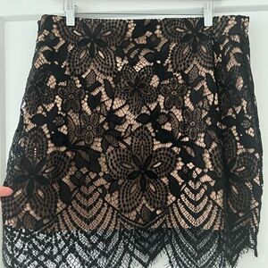 Banana Republic Sheer Black Lace Mini Skirt